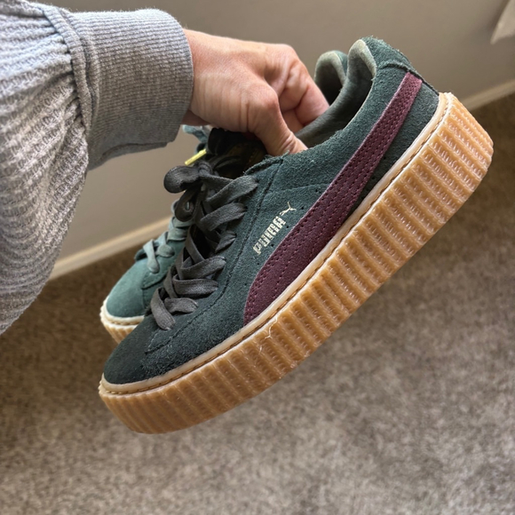 Women's Puma x FENTY creepers Rihanna Sneakers, Size 7, Dark Green and purple - Picture 9 of 9